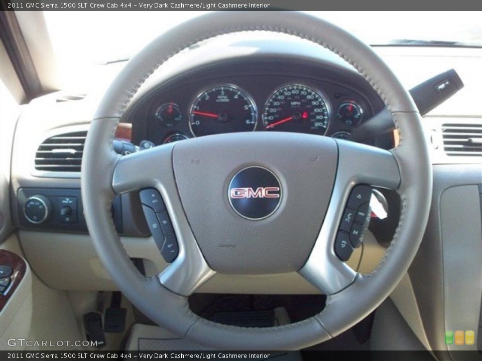 Very Dark Cashmere/Light Cashmere Interior Steering Wheel for the 2011 GMC Sierra 1500 SLT Crew Cab 4x4 #37939758