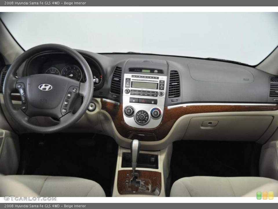 Beige Interior Dashboard for the 2008 Hyundai Santa Fe GLS 4WD #37944895