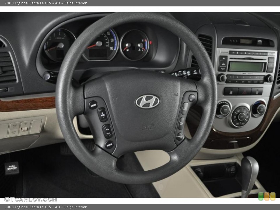 Beige Interior Steering Wheel for the 2008 Hyundai Santa Fe GLS 4WD #37944903