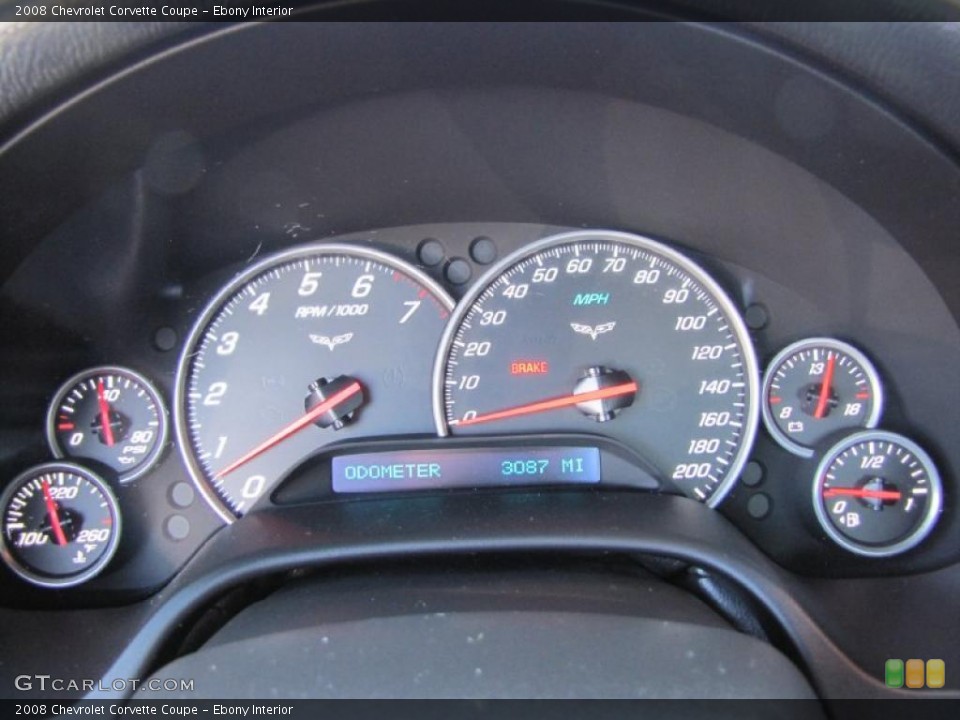 Ebony Interior Gauges for the 2008 Chevrolet Corvette Coupe #37946912