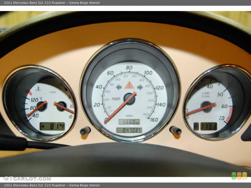 Sienna Beige Interior Gauges for the 2001 Mercedes-Benz SLK 320 Roadster #37950864