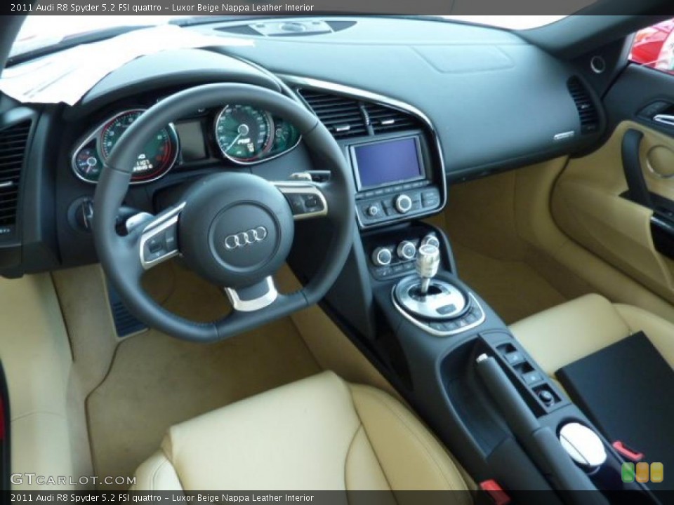 Luxor Beige Nappa Leather Interior Dashboard for the 2011 Audi R8 Spyder 5.2 FSI quattro #37956768