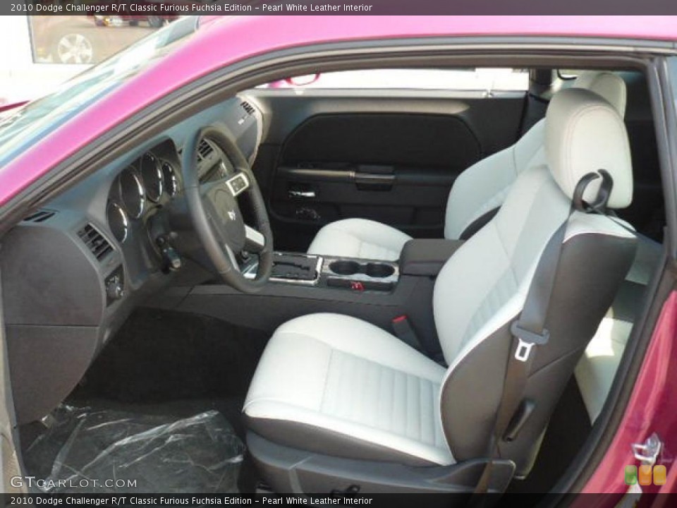 Pearl White Leather Interior Photo for the 2010 Dodge Challenger R/T Classic Furious Fuchsia Edition #37957224