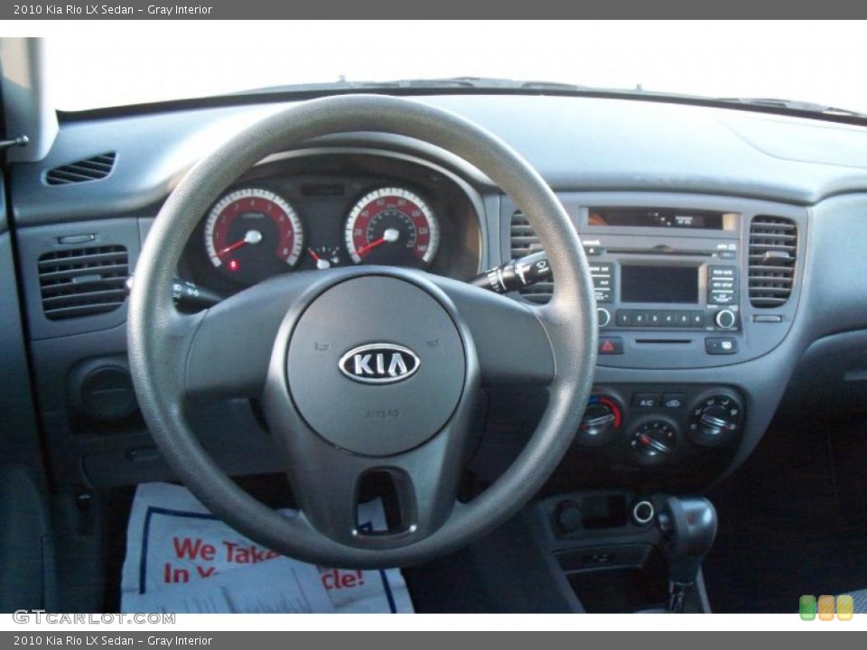 Gray Interior Steering Wheel for the 2010 Kia Rio LX Sedan #37959820