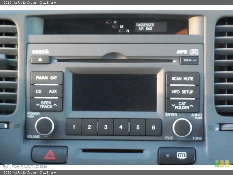 Gray Interior Controls for the 2010 Kia Rio LX Sedan #37959848