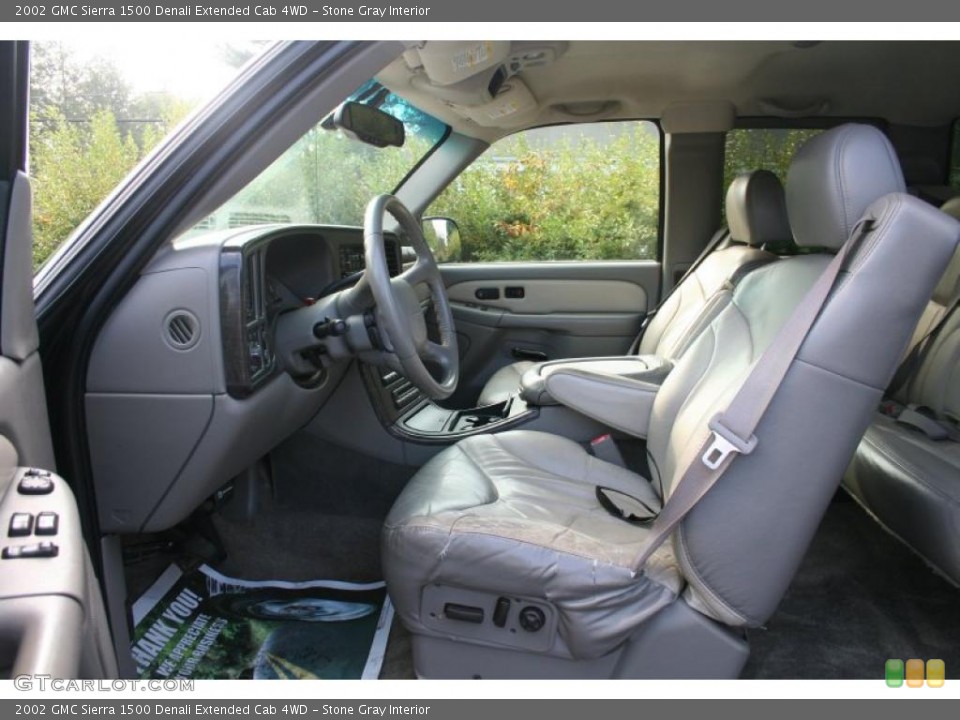 Stone Gray Interior Photo for the 2002 GMC Sierra 1500 Denali Extended Cab 4WD #37960988