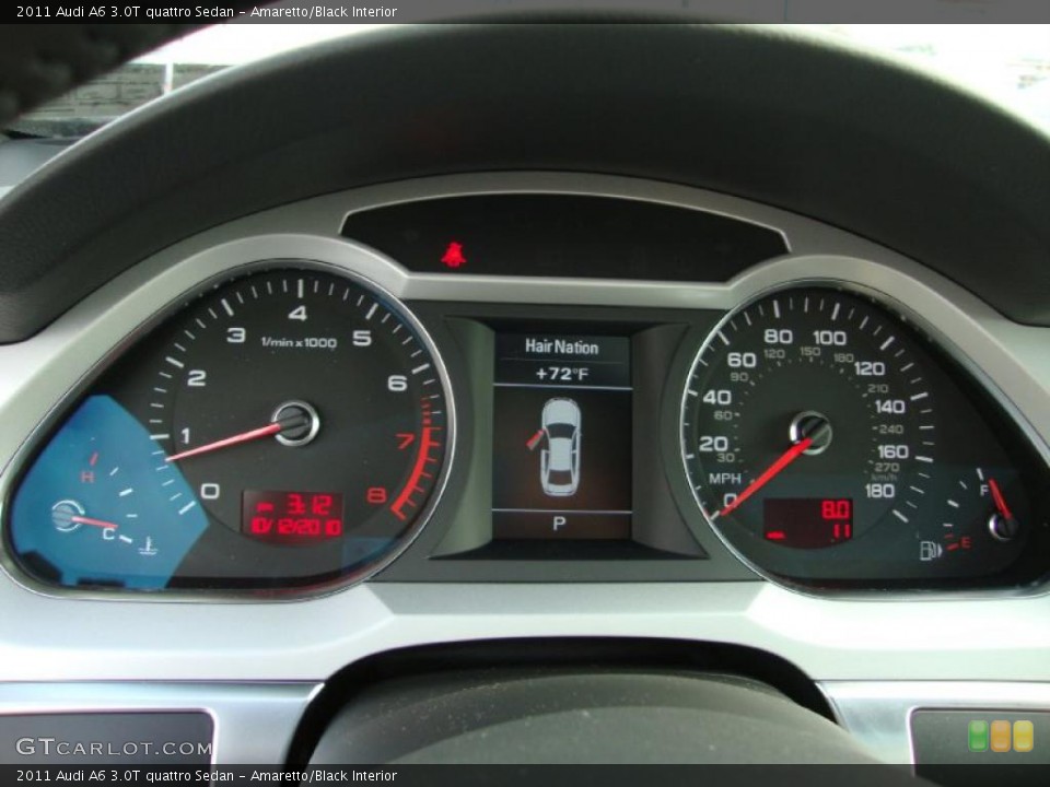 Amaretto/Black Interior Gauges for the 2011 Audi A6 3.0T quattro Sedan #37963724
