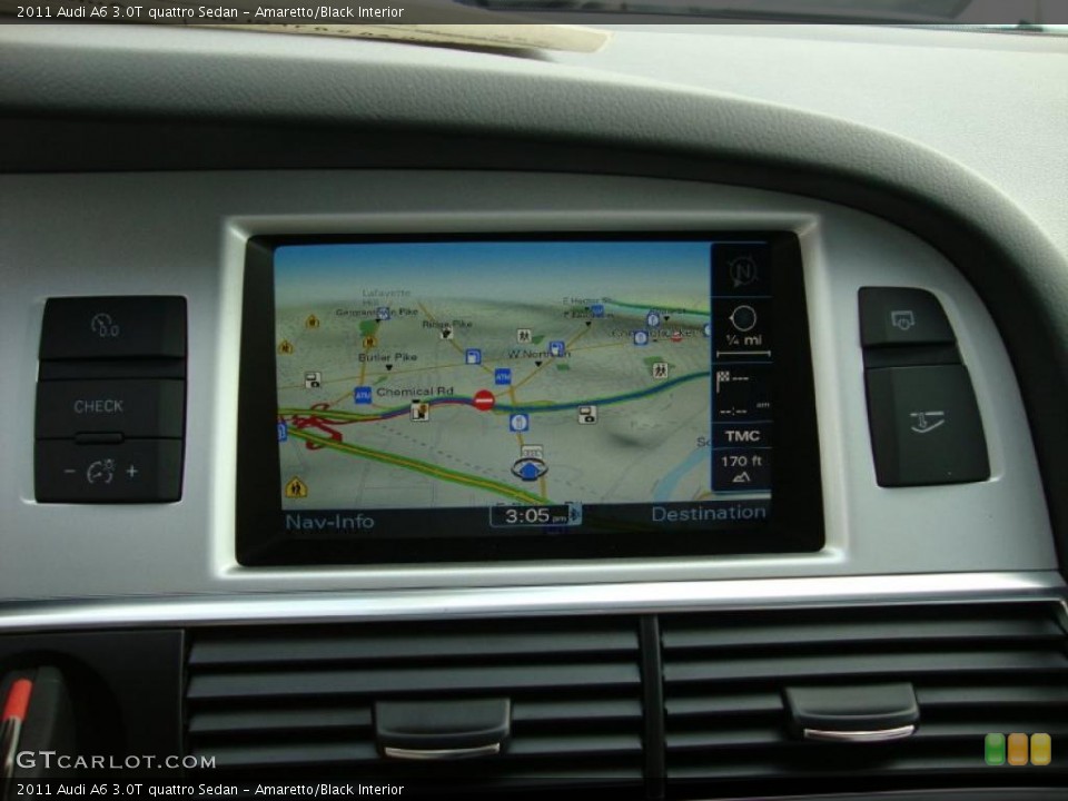 Amaretto/Black Interior Navigation for the 2011 Audi A6 3.0T quattro Sedan #37964136