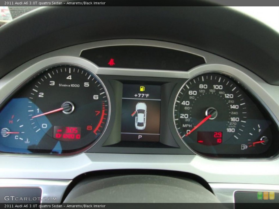 Amaretto/Black Interior Gauges for the 2011 Audi A6 3.0T quattro Sedan #37964216