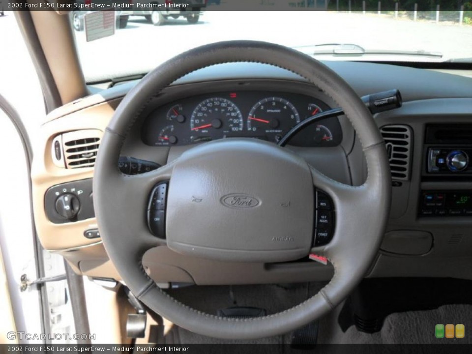 Medium Parchment Interior Steering Wheel for the 2002 Ford F150 Lariat SuperCrew #37966104