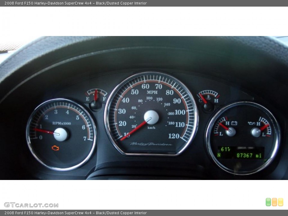 Black/Dusted Copper Interior Gauges for the 2008 Ford F150 Harley-Davidson SuperCrew 4x4 #37976412