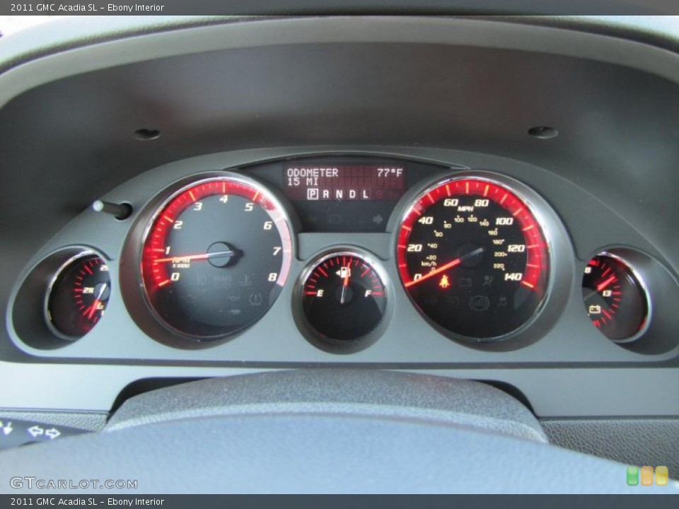 Ebony Interior Gauges for the 2011 GMC Acadia SL #37976460