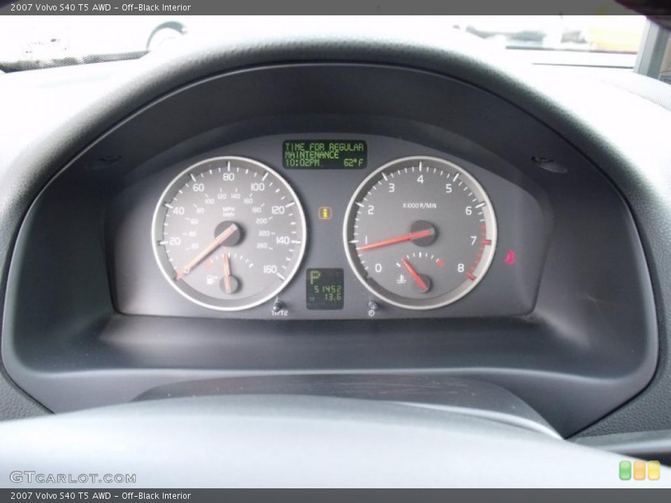 Off-Black Interior Gauges for the 2007 Volvo S40 T5 AWD #37978360
