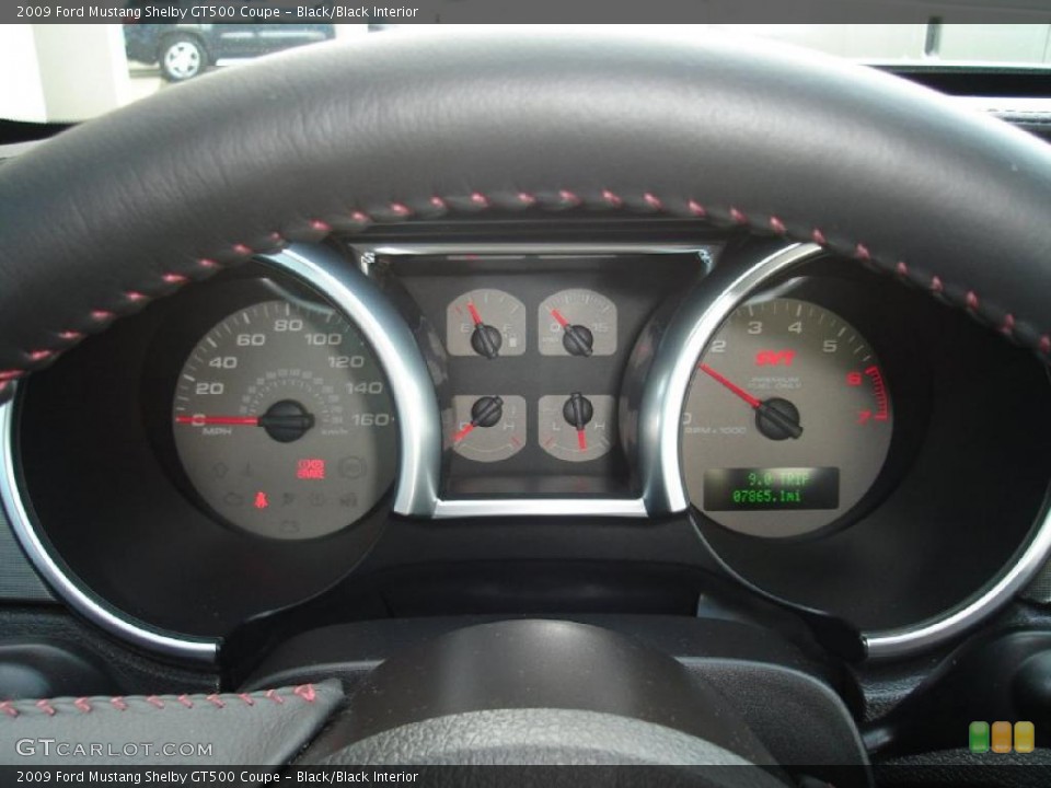Black/Black Interior Gauges for the 2009 Ford Mustang Shelby GT500 Coupe #37980124