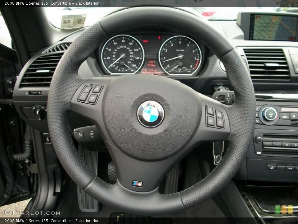 Black Interior Steering Wheel for the 2008 BMW 1 Series 135i Convertible #37987773
