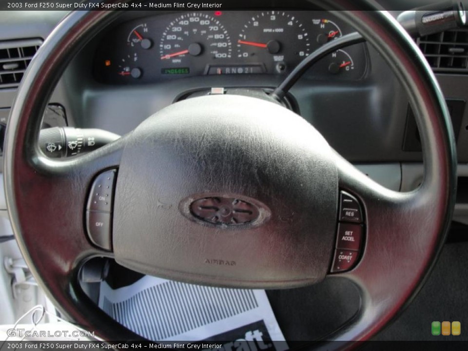 Medium Flint Grey Interior Steering Wheel for the 2003 Ford F250 Super Duty FX4 SuperCab 4x4 #37991601