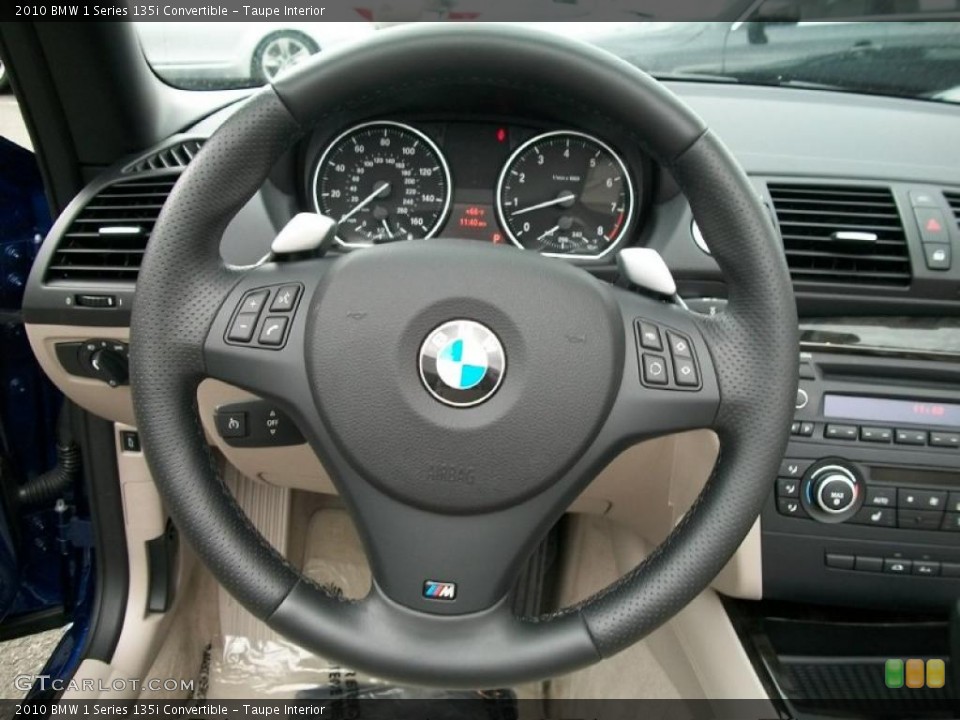 Taupe Interior Steering Wheel for the 2010 BMW 1 Series 135i Convertible #37991725