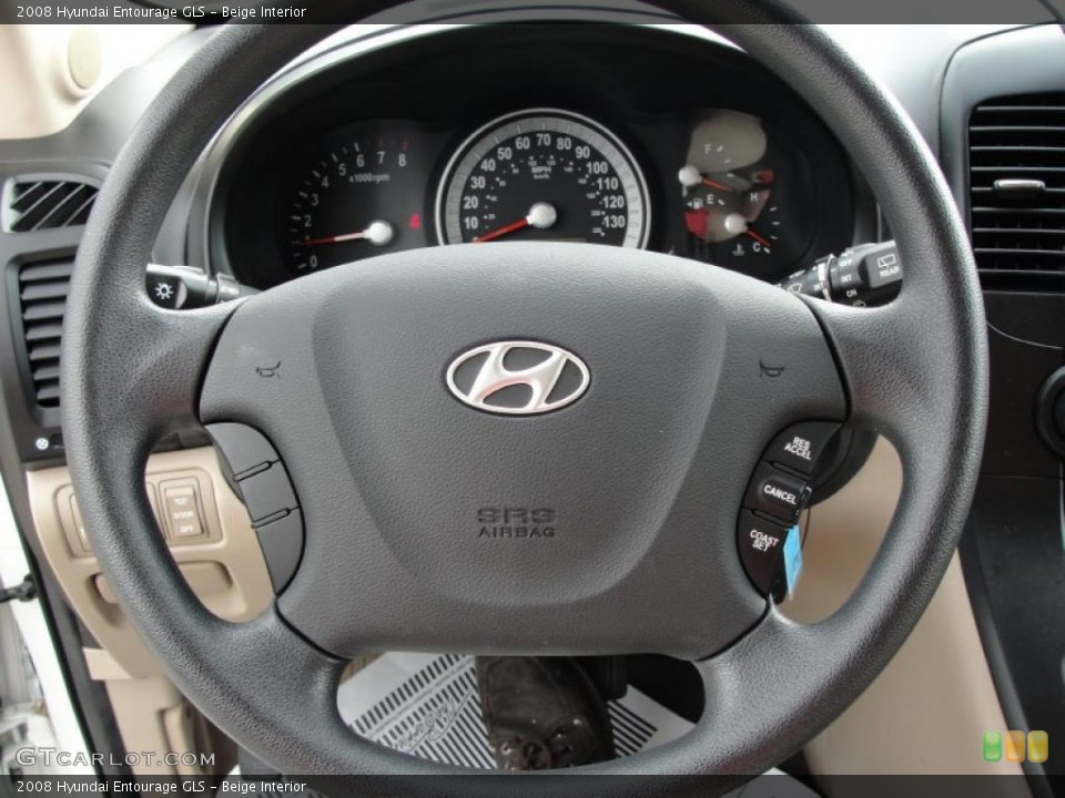 Beige Interior Steering Wheel for the 2008 Hyundai Entourage GLS #37994865