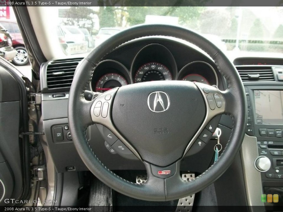 Taupe/Ebony Interior Steering Wheel for the 2008 Acura TL 3.5 Type-S #37995121