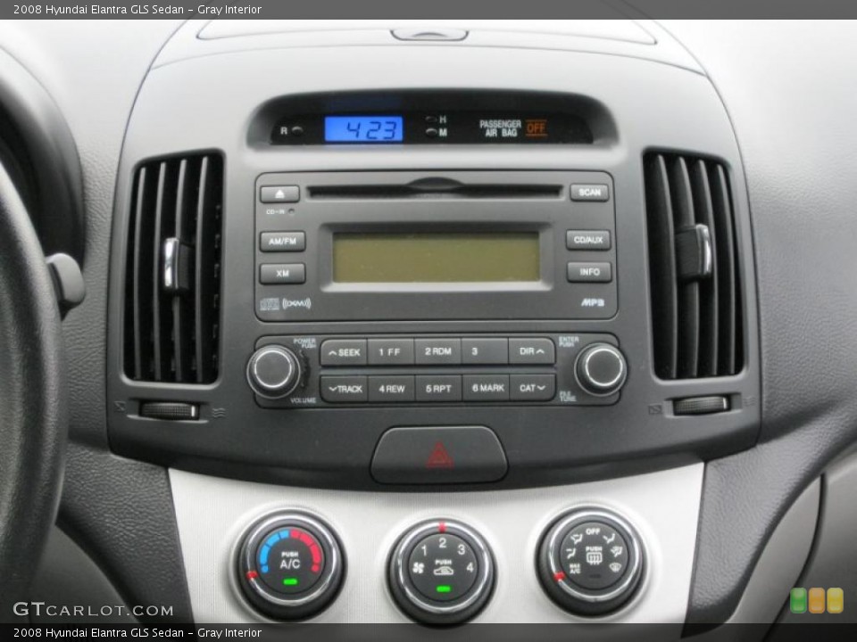 Gray Interior Controls for the 2008 Hyundai Elantra GLS Sedan #37996405