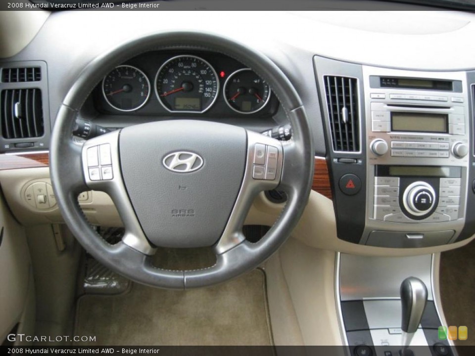 Beige Interior Steering Wheel for the 2008 Hyundai Veracruz Limited AWD #37997493