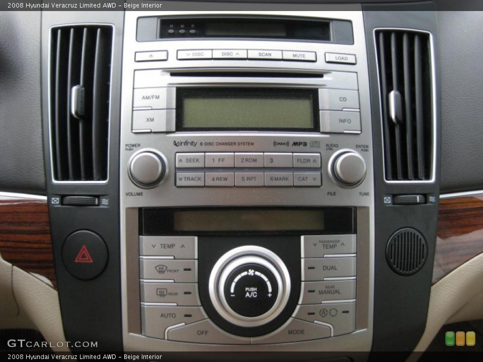 Beige Interior Controls for the 2008 Hyundai Veracruz Limited AWD #37997509