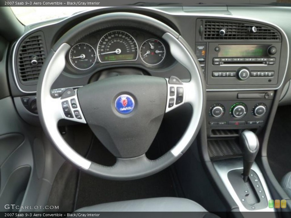 Black/Gray Interior Steering Wheel for the 2007 Saab 9-3 Aero Convertible #38003382