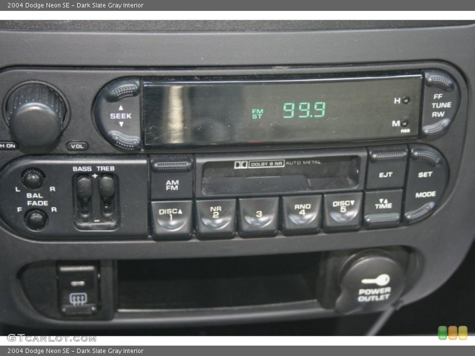 Dark Slate Gray Interior Controls for the 2004 Dodge Neon SE #38003822