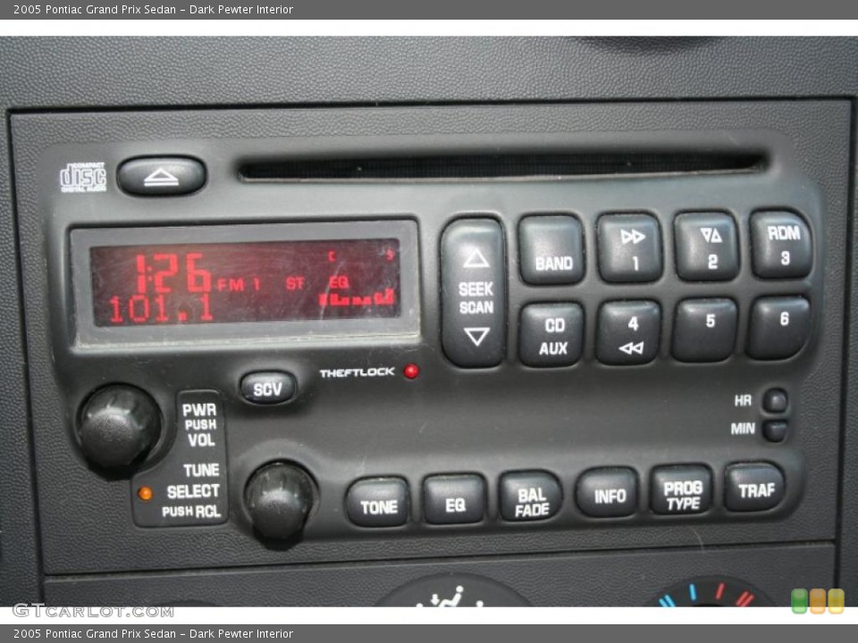 Dark Pewter Interior Controls for the 2005 Pontiac Grand Prix Sedan #38004514