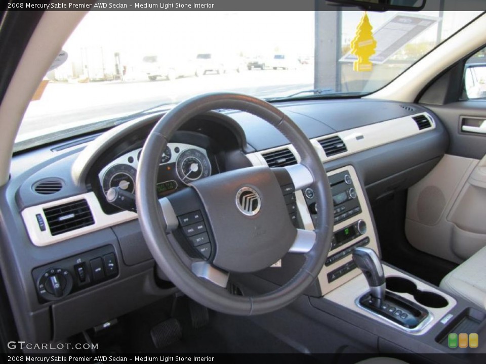 Medium Light Stone Interior Dashboard for the 2008 Mercury Sable Premier AWD Sedan #38004718