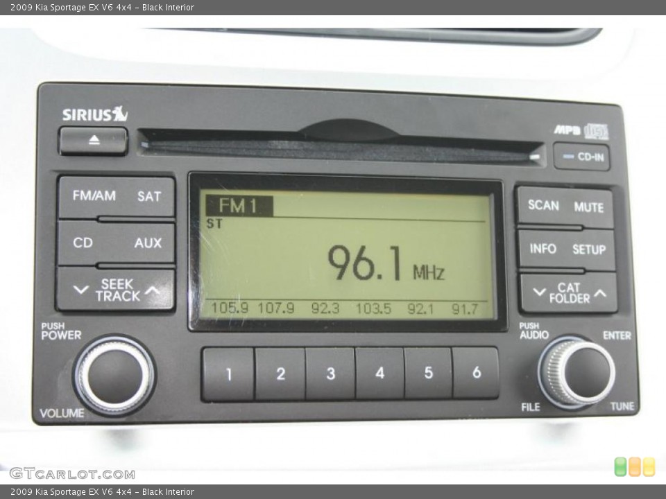 Black Interior Controls for the 2009 Kia Sportage EX V6 4x4 #38005194