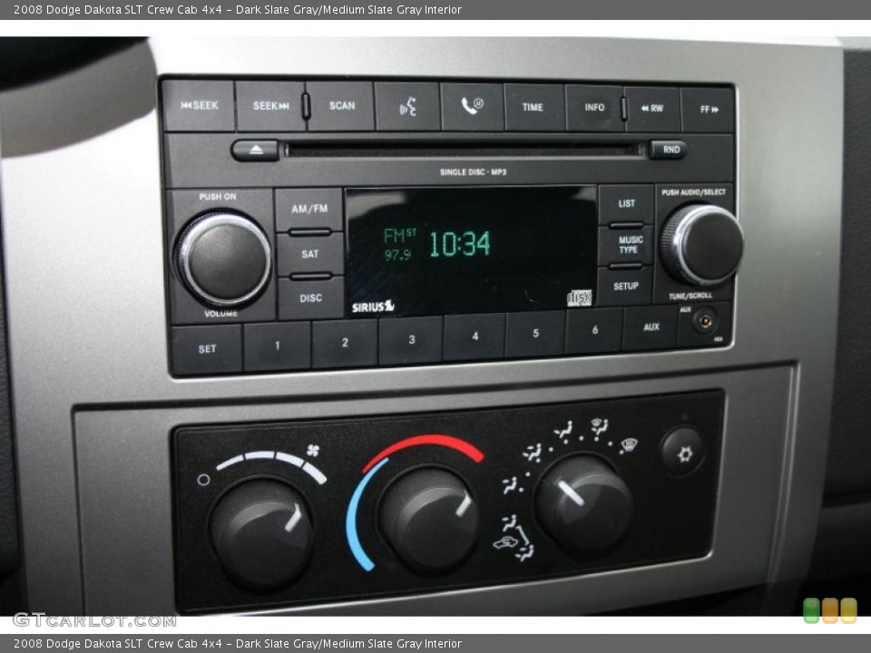 Dark Slate Gray/Medium Slate Gray Interior Controls for the 2008 Dodge Dakota SLT Crew Cab 4x4 #38005650