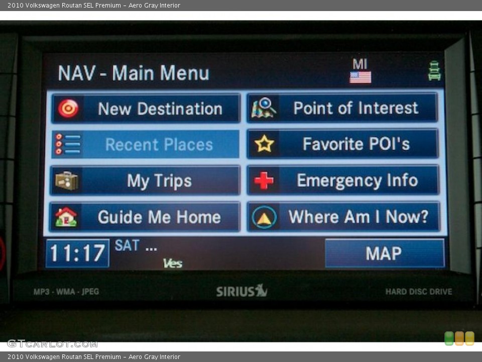 Aero Gray Interior Navigation for the 2010 Volkswagen Routan SEL Premium #38008373