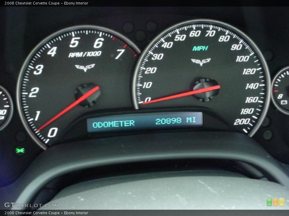 Ebony Interior Gauges for the 2008 Chevrolet Corvette Coupe #38011616