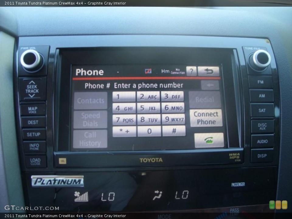 Graphite Gray Interior Controls for the 2011 Toyota Tundra Platinum CrewMax 4x4 #38012580