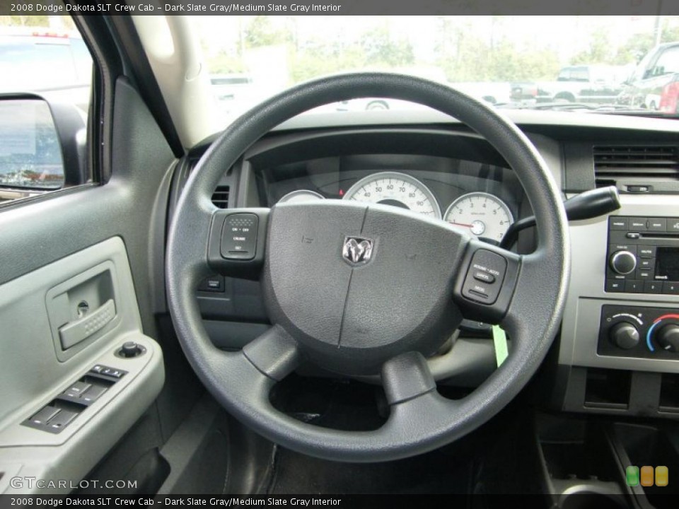 Dark Slate Gray/Medium Slate Gray Interior Steering Wheel for the 2008 Dodge Dakota SLT Crew Cab #38015576