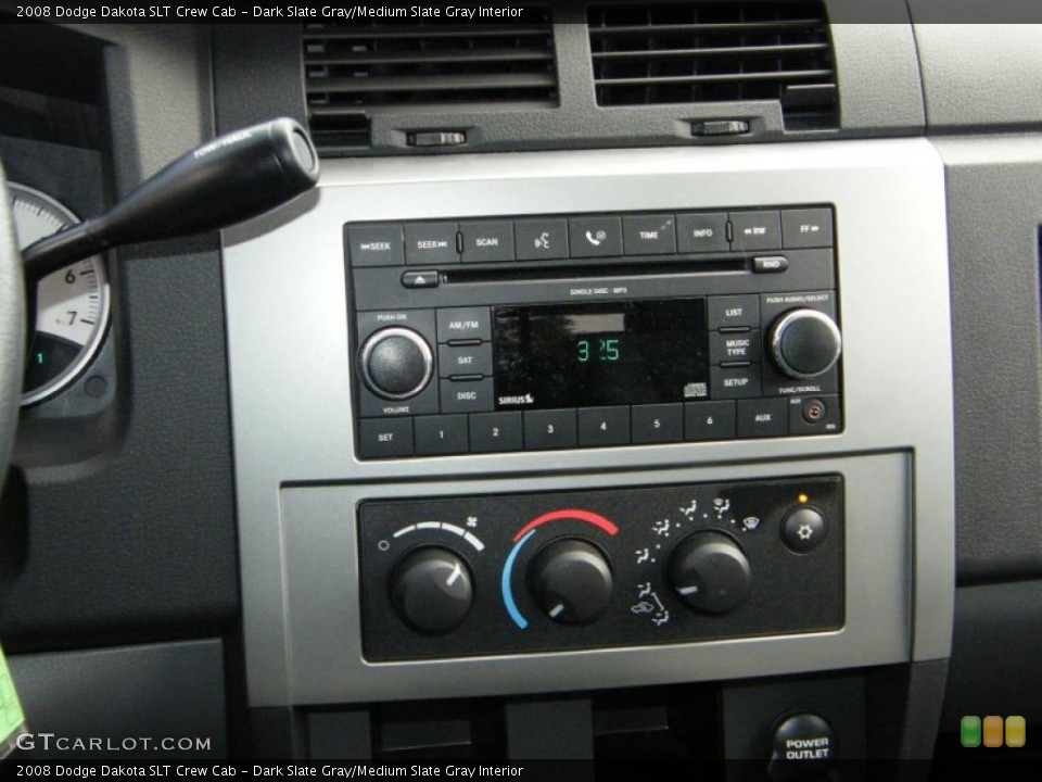 Dark Slate Gray/Medium Slate Gray Interior Controls for the 2008 Dodge Dakota SLT Crew Cab #38015588