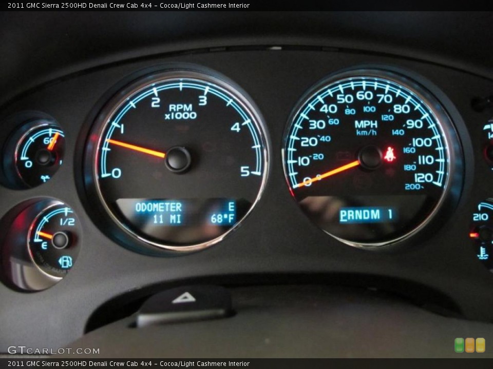 Cocoa/Light Cashmere Interior Gauges for the 2011 GMC Sierra 2500HD Denali Crew Cab 4x4 #38017116