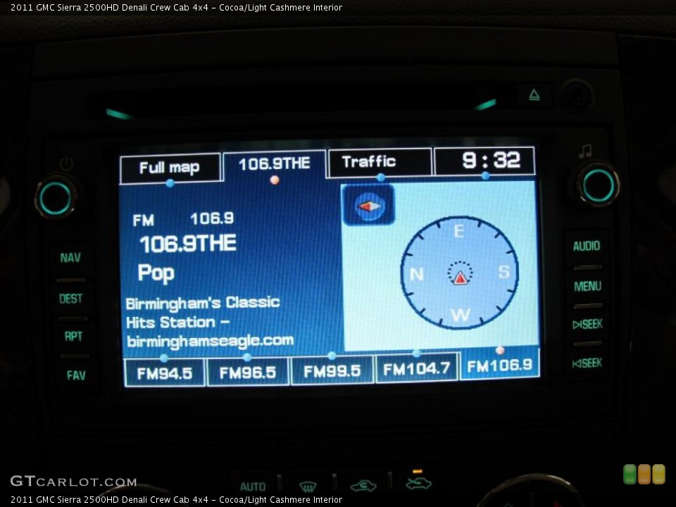 Cocoa/Light Cashmere Interior Navigation for the 2011 GMC Sierra 2500HD Denali Crew Cab 4x4 #38017128
