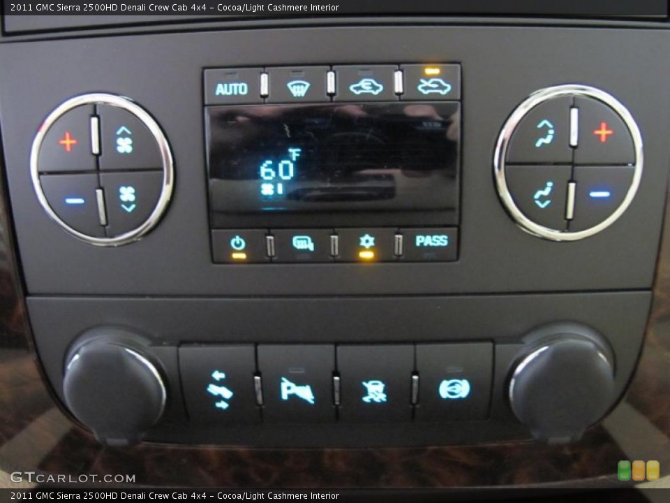 Cocoa/Light Cashmere Interior Controls for the 2011 GMC Sierra 2500HD Denali Crew Cab 4x4 #38017144