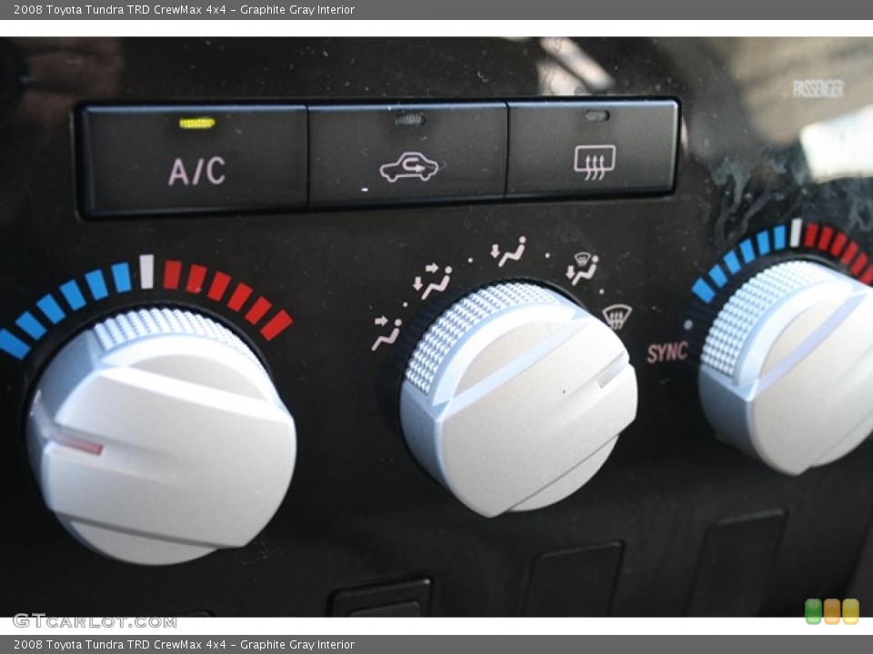 Graphite Gray Interior Controls for the 2008 Toyota Tundra TRD CrewMax 4x4 #38023912