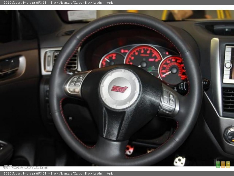 Black Alcantara/Carbon Black Leather Interior Steering Wheel for the 2010 Subaru Impreza WRX STi #38027938