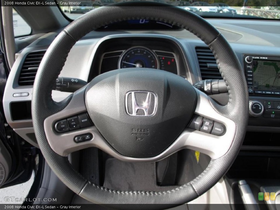 Gray Interior Steering Wheel for the 2008 Honda Civic EX-L Sedan #38029514