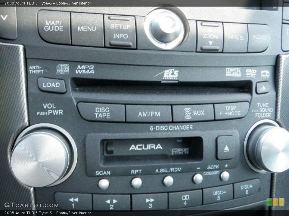Ebony/Silver Interior Controls for the 2008 Acura TL 3.5 Type-S #38029978