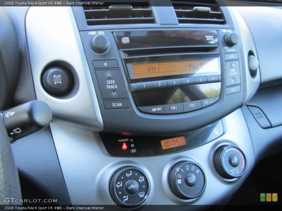 Dark Charcoal Interior Controls for the 2008 Toyota RAV4 Sport V6 4WD #38036498