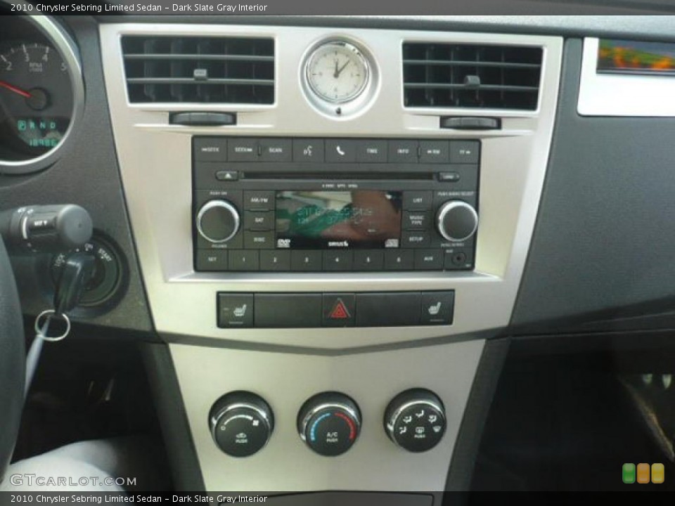 Dark Slate Gray Interior Controls for the 2010 Chrysler Sebring Limited Sedan #38042346