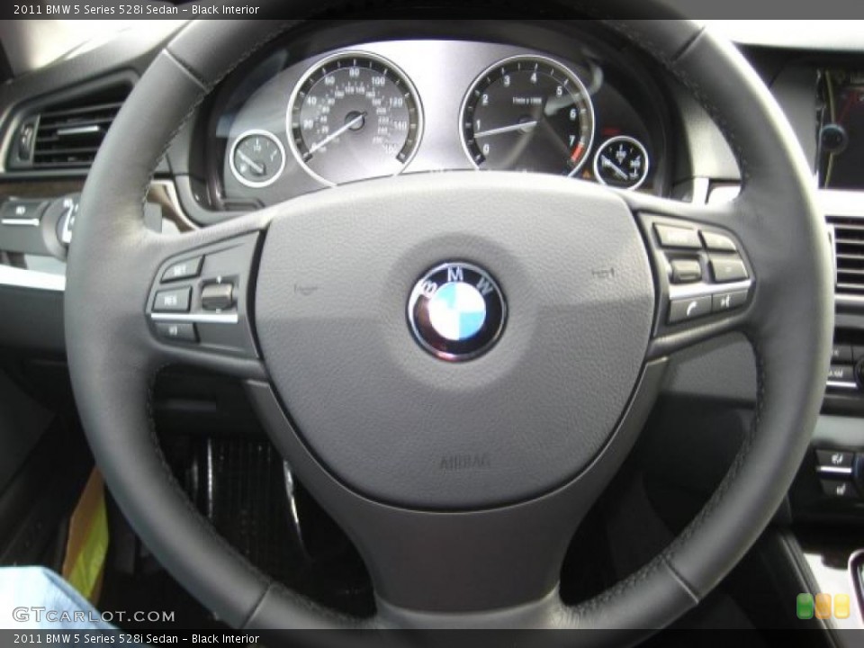 Black Interior Steering Wheel for the 2011 BMW 5 Series 528i Sedan #38044015