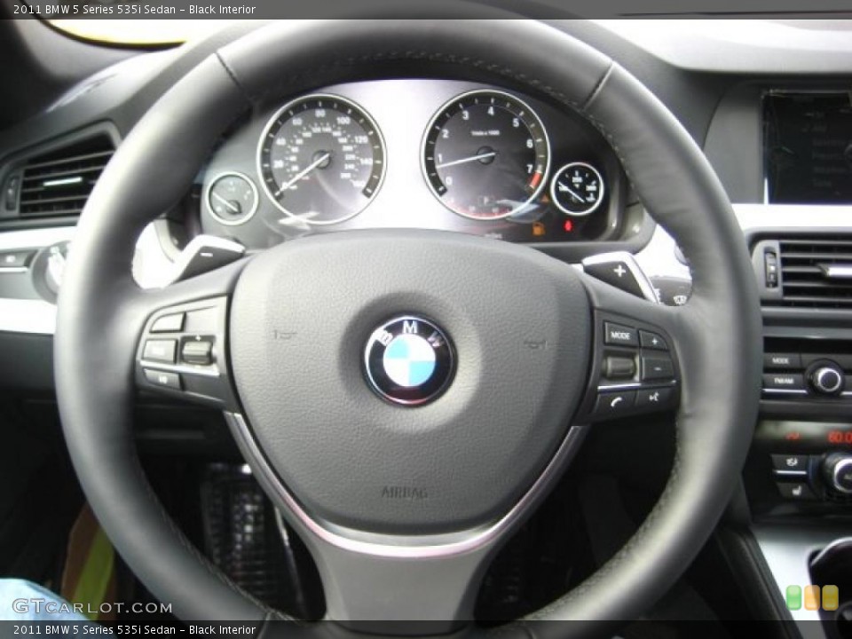 Black Interior Steering Wheel for the 2011 BMW 5 Series 535i Sedan #38044307
