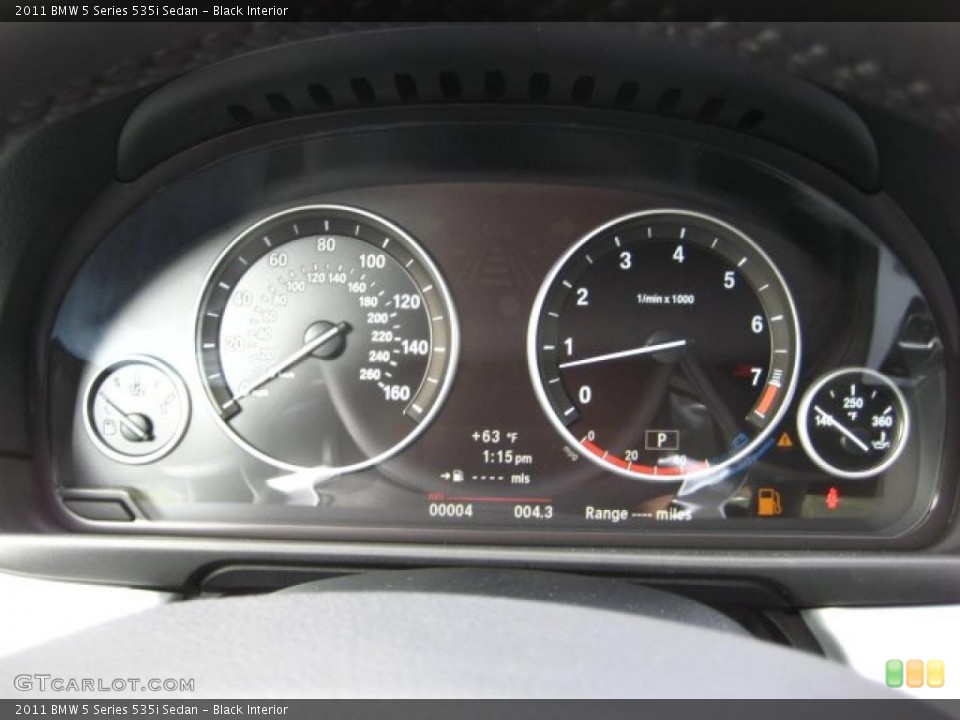 Black Interior Gauges for the 2011 BMW 5 Series 535i Sedan #38044319