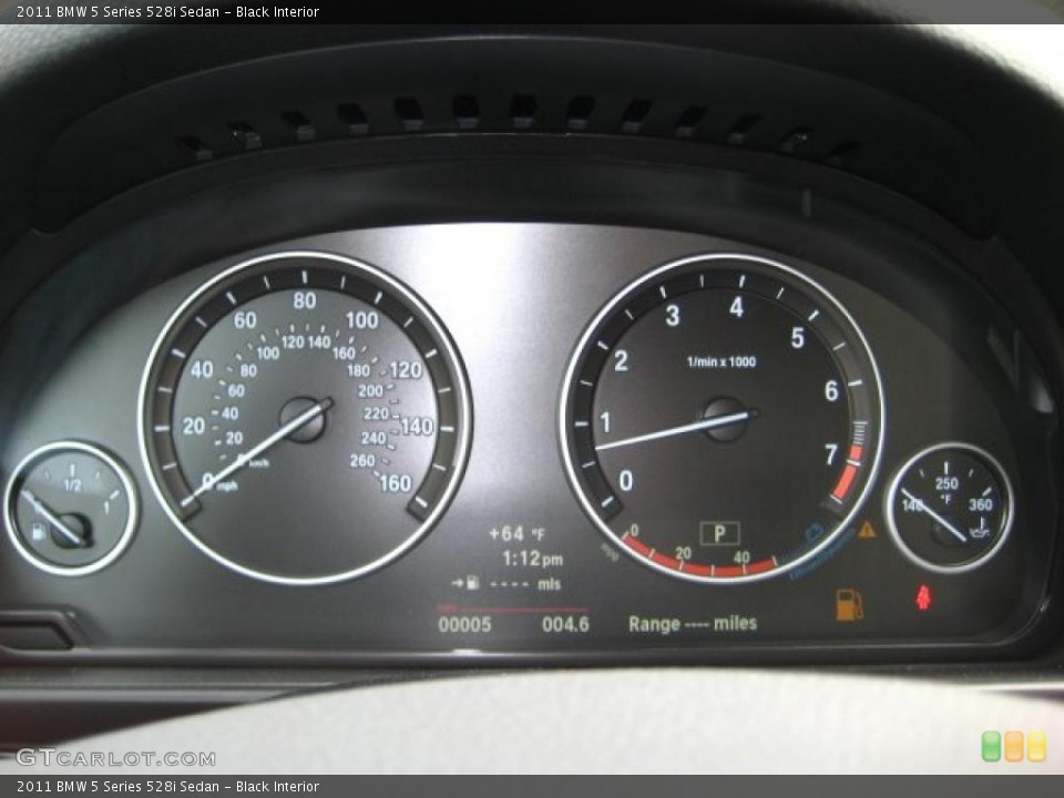 Black Interior Gauges for the 2011 BMW 5 Series 528i Sedan #38044603